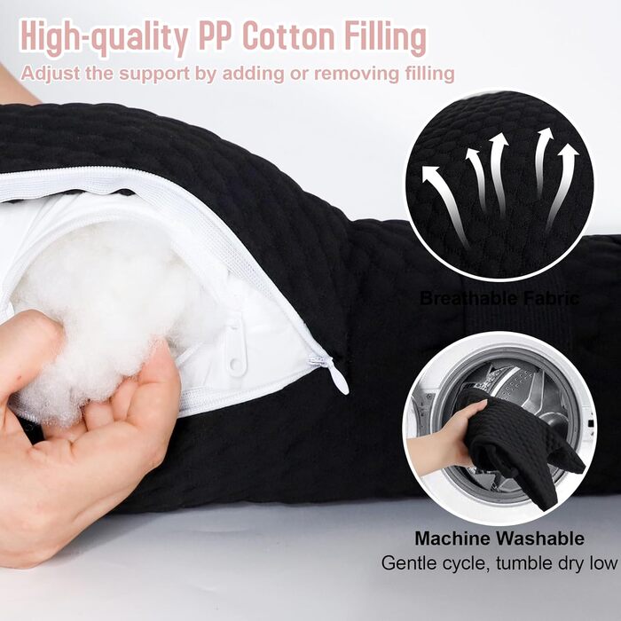 Подушка ротаторної манжети плеча, покращена подушка для підтримки плеча для полегшення симптому замороженого плеча, засіб для догляду після операції на руці, подушка для руки для знеболення при переломі руки, чорна