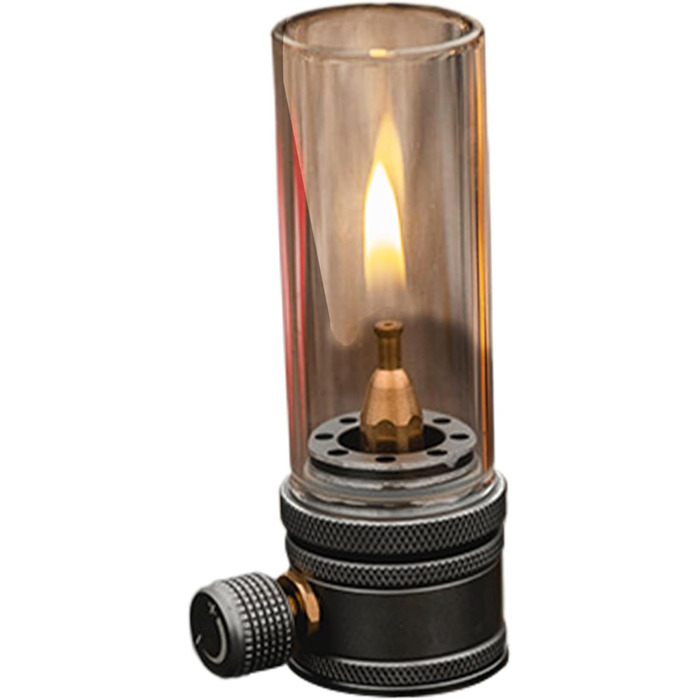 Портативний газовий ліхтар, металевий, для кемпінгу, з термостійким, регульованим скляним клапаном для походів