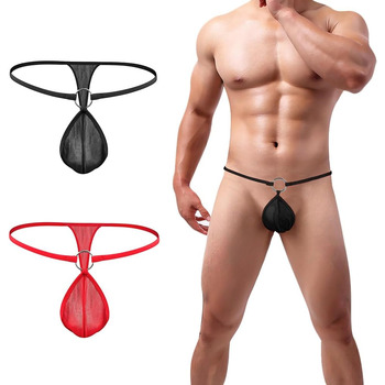 Стрінги чоловічі RSLOVE, сітка, еротичні, чорний/червоний, M–XL