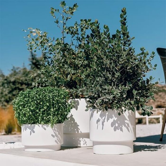 Великий вуличний горщик для квітів - Квітковий горщик із вставкою, Пластиковий квітковий горщик, Великий вуличний квітковий горщик, Горщик для квітів, для саду та балкону (MDBHEN, 30 см Антрацит) 30 см Антрацит Mdbhen