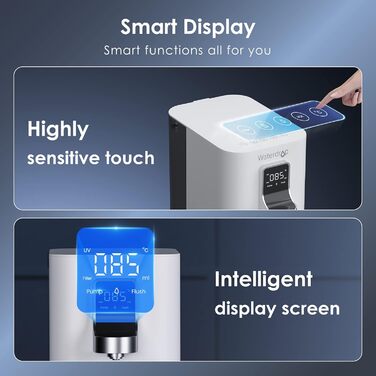 Диспенсер гарячої води з миттєвим нагріванням, настільна мобільна система зворотного осмосу без підключення до води, TDS Reduce, питна вода без вапняку, 4 рівні температури, 19-H