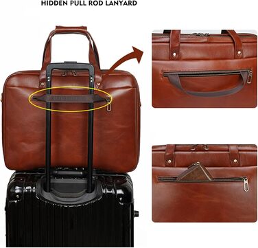 Ділова сумка портфель Чоловіча сумка, чоловіча коров'яча шкіра 15.6 дюймів сумка для ноутбука Офісний портфель Класична ділова сум