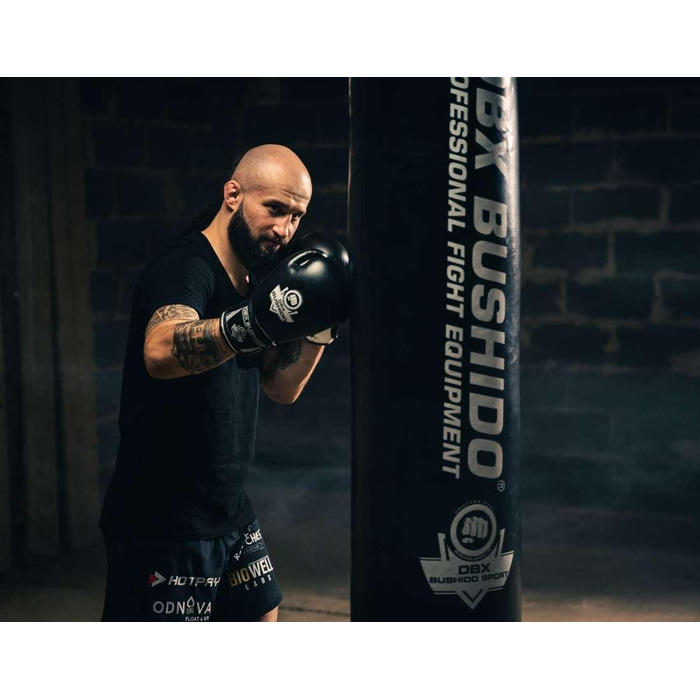 Боксерський мішок DBX BUSHIDO SPORT з наповнювачем 60 кг - без наповнювача - тренування з боксу, кікбоксингу, ММА, муай-тай та інших бойових мистецтв, чорний з наповнювачем