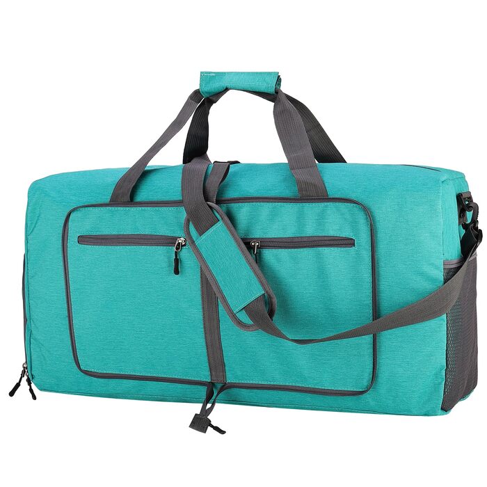 Спортивна сумка-валіза 60л, складана, водонепроникна, з відділенням для взуття, для подорожей, спорту, тренувань, відпочинку (колір зелений конопляний)