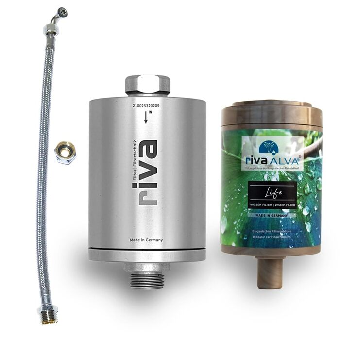 Набір фільтрів для води rivaALVA Life підстільний фільтр для питної води з блоком активованого вугілля, металевим корпусом, набором зєднань і корпусом біоганічного картриджа