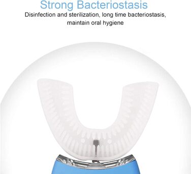 Електрична ультразвукова зубна щітка 360 Автоматична зубна щітка Повністю автоматична ультразвукова U-подібна інтелектуальна чистяча зубна щітка Дитяча зубна щітка Звукова зубна щітка бездротова (біла)