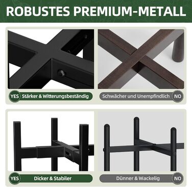 Регульована металева підставка для рослин ZMTECH, чорна, 20-35 см, сучасна підставка для квіткових горщиків, підставка для квітів середини століття для рослин у горщиках, для використання в приміщенні та на вулиці, для кутів кімнат, балконів, терас, внутр