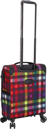 Дорожній візок SoftLITE 4w Валіза з міцного поліестеру Легкий візок з чотирма подвійними колесами Кодовий замок TSA (різнокольорова клітинка, S - ручна поклажа 55 см) Різнокольорова клітинка