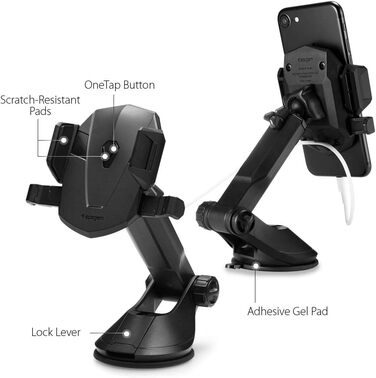 Універсальний автомобільний тримач для мобільних телефонів Spigen, що обертається на 360, для приладової панелі та лобового скла,