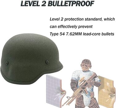 Куленепробивний шолом M88, військовий шолом із рівнем захисту 2, високоякісний сталевий матеріал, шкіряний потовий ремінець для військових навчальних та бойових пейнтбольних шоломів