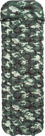 Надувний килимок для сну з подушкою, надлегкий кемпінговий надувний матрац, сумка для перенесення, невеликий розмір для кемпінгу на свіжому повітрі, подорожей у наметі, походів, килимок для сну, трекінговий матрац (камуфляжний, 190 x 56 x 5,5 см) 190 x 56