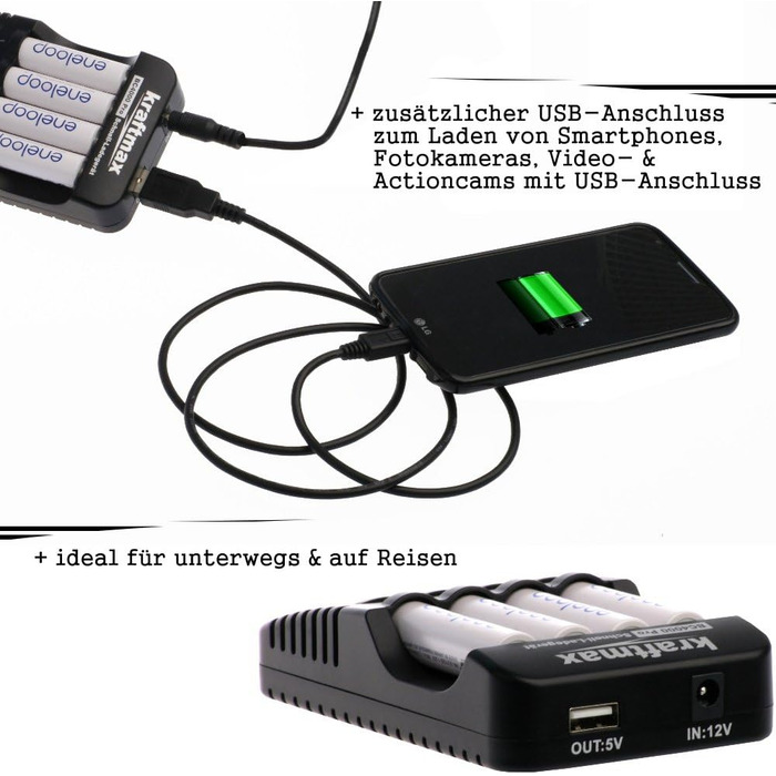 Зарядний пристрій 8 шт. AA Eneloop Akkus у коробці 8 батарейок Eneloop AA, 4000 Pro