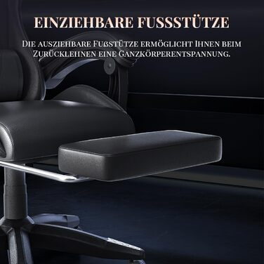 Ігрове крісло bigzzia з функцією масажу та підставкою для ніг, ергономічне ігрове крісло, регульована спинка 90-135, ігрове крісло з масажною поперековою подушкою та підголівником, ігрове крісло, чорне
