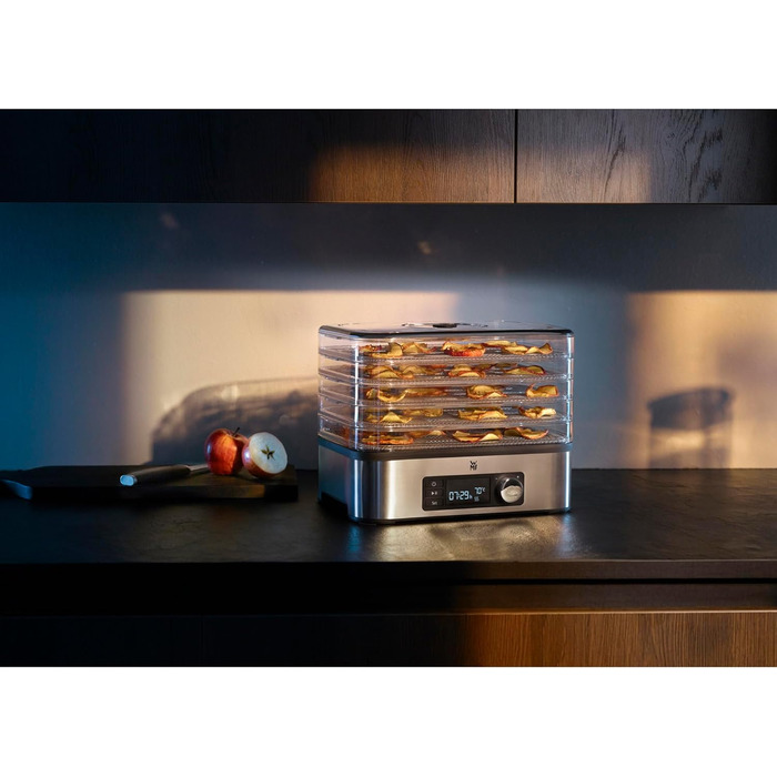 Дегідратор з нержавіючої сталі, дегідратор з 5 відділеннями, 30-70C, 24-годинний таймер, сушарка для фруктів, дегідратор, 2 коробки, батончик мюслі, одинарний без BPA