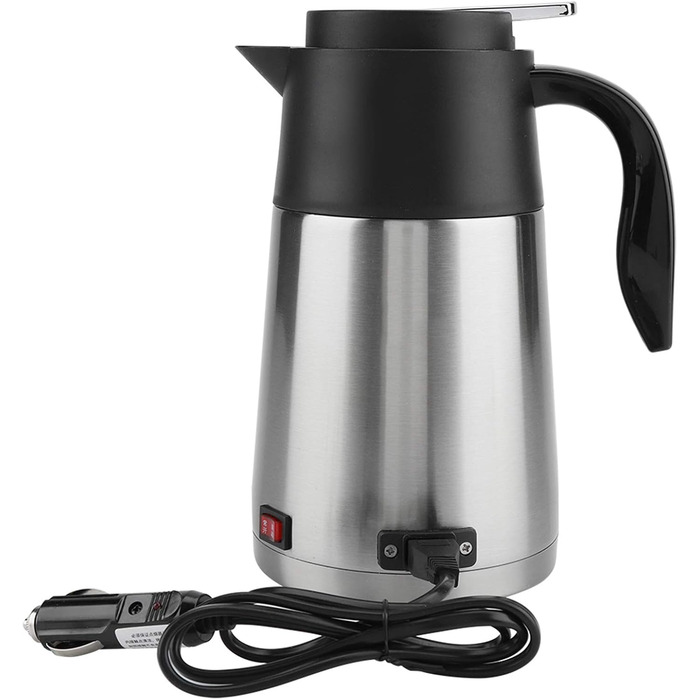 Автомобільний чайник, 1300 мл, нержавіюча сталь, Для кип'ятіння води, кави, сухого молока, яєць - Безпечна конструкція для подорож