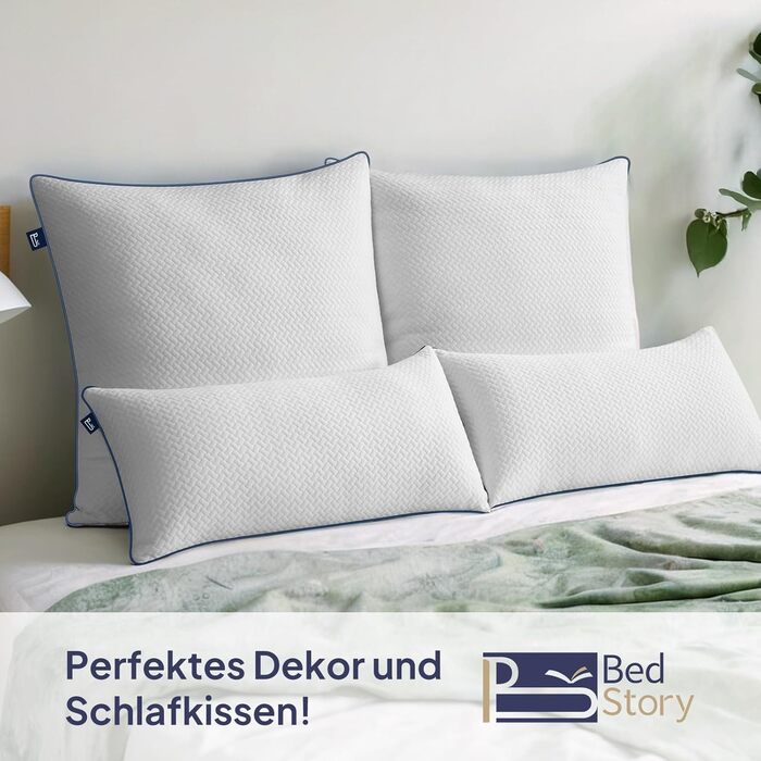 Подушка BedStory 80x80 з регульованим наповнювачем 1500 г x 2 Мікрофібра Готельний комфорт Сертифіковано Oeko-TEX 100 Дихаюча та придатна для прання в пральній машині Для дивана всіх положень для сну 8080 см