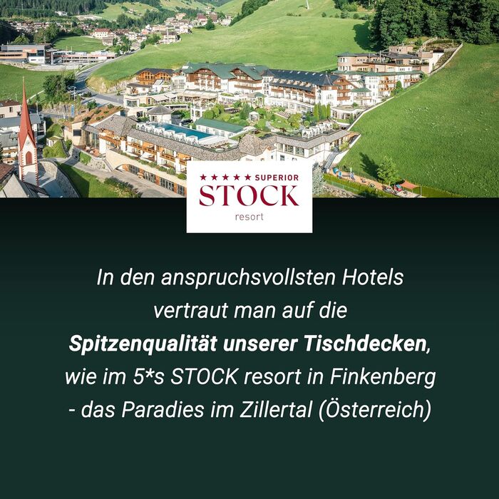Скатертина ZOLLNER розміром 130х220 см (після прання) - міцна та зносостійка бавовняна столова білизна - шовковистий, блискучий ат