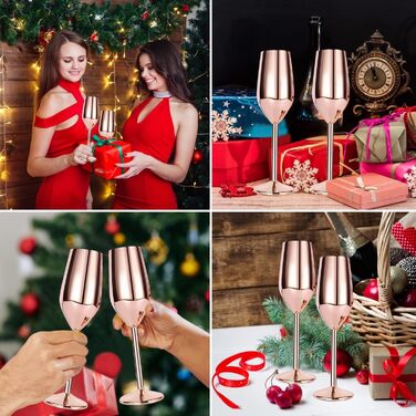 Келихи для шампанського FOOLS ALIBAI з нержавіючої сталі 200 мл рожеве золото,келихи для шампанського набір з 2 моет, коктейльні к