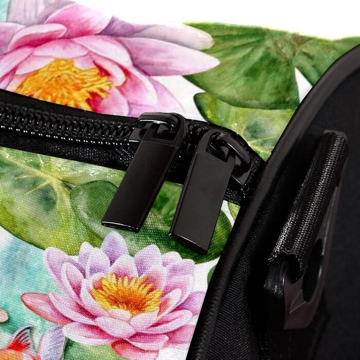 Спортивна сумка, маленька дорожня сумка, сумка для йоги, акварельний лотос та короп Кой, фітнес-сумка для активного відпочинку, сумка-шопер