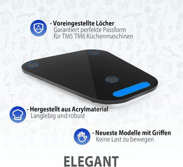 Для аксесуарів Thermomix Sliding Board TM6 TM5, Новий переглянутий дизайн ручки, Економія праці, Стійка кухонна стільниця, Акрил, Чорний глянсовий