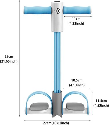 Еспандер для педалей, натяжний трос для педалей розумне обладнання для сидіння з 6 трубками, зручні стрічки для педалей, для тренувальних педалей, еспандер синього кольору
