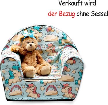 Чохол з пінопласту PinkZebra для дитячих крісел, чохол для крісла, підходить для дитячих крісел розміром 51 x 34 x 42 см, площа сидіння 26 x 26 см, Oeko-Tex Standard 100 (Єдиноріг)