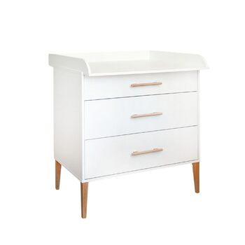 Пеленальний столик ATB ILA - 101 x 85 x 75 см - Повний комплект для дитячої кімнати - Функціональні меблі - Зручний пеленальний столик для немовлят з шухлядами (білий)