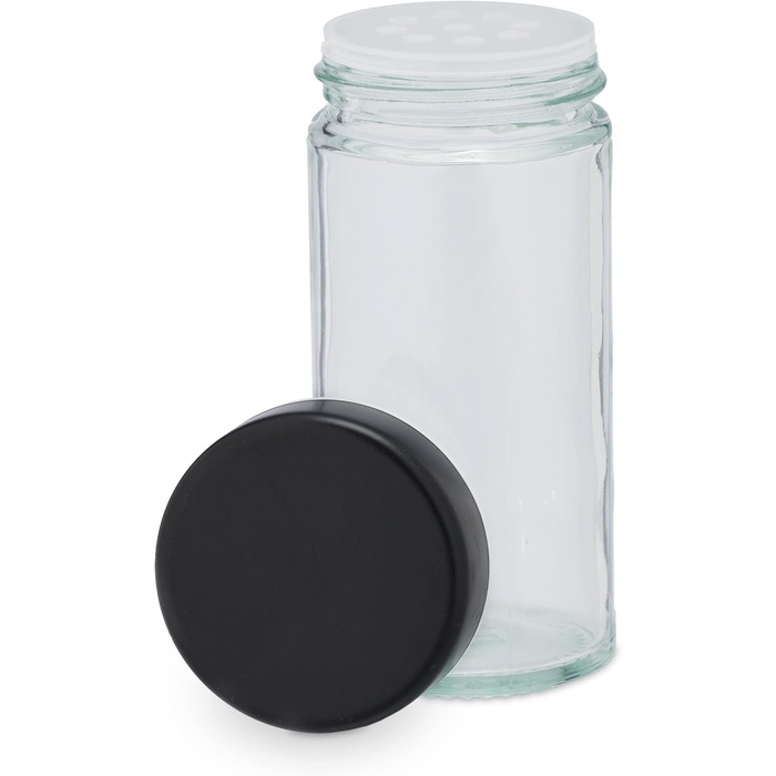 Карусель для спецій Relaxdays з 12 баночками для спецій, включаючи вставку-шейкер, обертова, багаторазова підставка для спецій для кухні, чорна