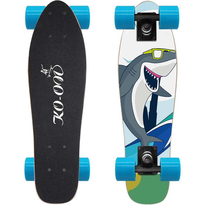 Комплектні скейтборди 22-дюймові міні-крейсерські скейтборди для початківців Діти Хлопчики та дівчатка Дієго Бакен