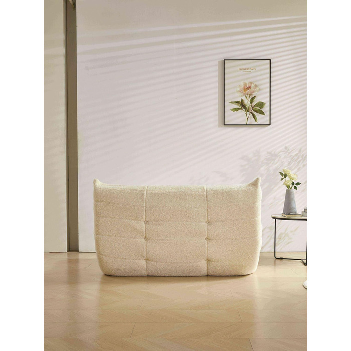 Диван-мішок okwish, гігантський двомісний диван, виготовлений з флісу, великий диван-лінька, ідеально підходить для читання та відпочинку в приміщенні та на вулиці, бежевий бежевий двомісний 1 плюшевий