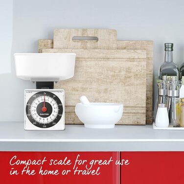 Механічні кухонні ваги Salter 022 WHDR - аналогові ваги зі шкалою, максимум 500 г, вимірювання з точністю до 5 г для точного порці