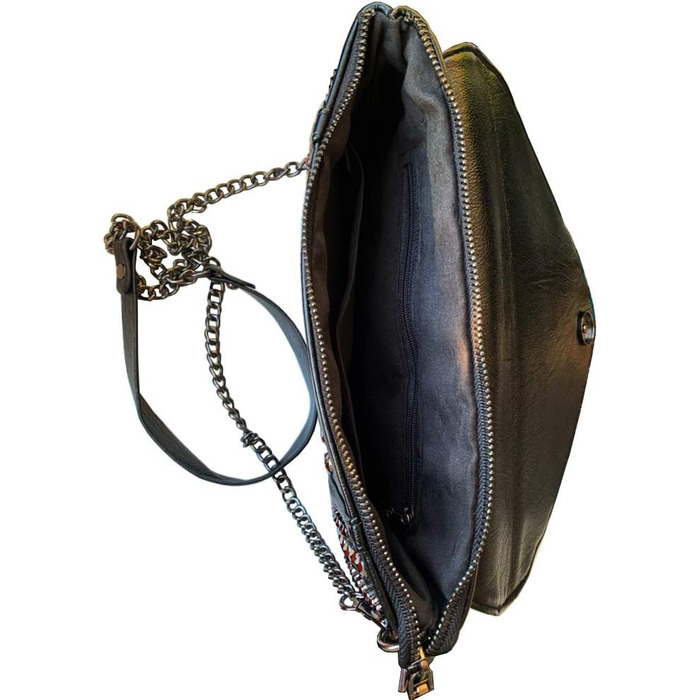 Чорна сумка-клатч Chikencall у готичному стилі з черепом та ланцюжком вінтажна шкіряна сумка через плече для жінок та чоловіків