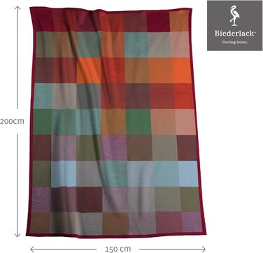Пухнаста флісова ковдра biederlack з чистої бавовни в клітинку Зроблено в Німеччині ko-Tex, зроблено в зеленому кольорі Барвиста картата ковдра зі 100 бавовни Ковдра для дивана 150x200 см Вироблено за принципами сталого розвитку
