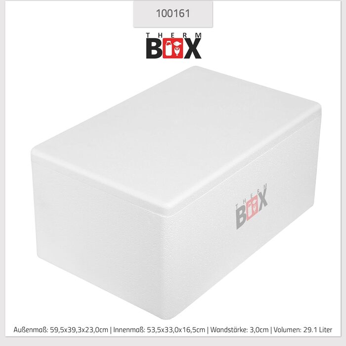 Пінопластовий контейнер 29 Вт Товщина стінки 3 см Об&39єм 29,1 л Внутрішні розміри 53x33x16 см Ізольований контейнер Холодильник Контейнер для підігріву Багаторазовий