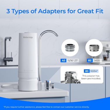 Настільний фільтр для води, 4000 галонів фільтр для води з крана з нагадуванням про термін служби фільтра, зменшує вміст важких металів, неприємного запаху та 99 хлору (1 фільтр у комплекті), 05