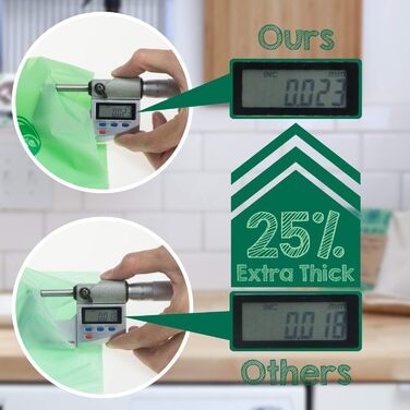 Біорозкладні компостовані пакети для сміття Greener Walker Extra Thick 25 6 л/10 л/30 л (10 л - 120 пакетів для сміття)