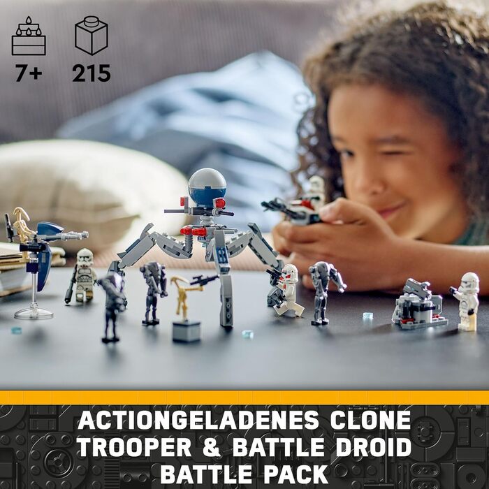 Конструктор LEGO Star Wars 75372, Бойовий Набір Клонів та Бойових Дроїдів, 215 деталей