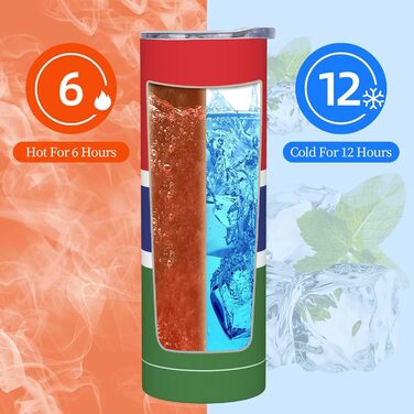 Кухоль з прямою трубочкою, дизайн прапор Гамбії, дорожній кухоль з принтом, підходить для кемпінгу, офісу та дому, 590 мл