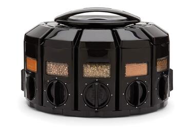 Поличка для спецій KitchenArt Carousel Select-A-Spice, 12 відділень, чорна, 22,2 x 22,2 x 15,2 см, Select-A-Spice Classic, чорний