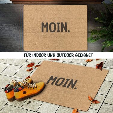 Килимок для прихожих та вулиці 50x70 см - плоский та нековзкий - Привіт. - Смішний вислів - Килимок для прихожих, який можна прати, для чистого взуття та стильного, сучасного входу