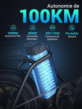 Електричний велосипед MilePort 1 для дорослих, складний електричний велосипед потужністю 250 Вт зі знімним акумулятором 36 В 13 Аг, швидкість 25 км/год та запас ходу 100 км, електровелосипед з товстими шинами 20&quot x 3,0&quot для міських поїздок, зелени