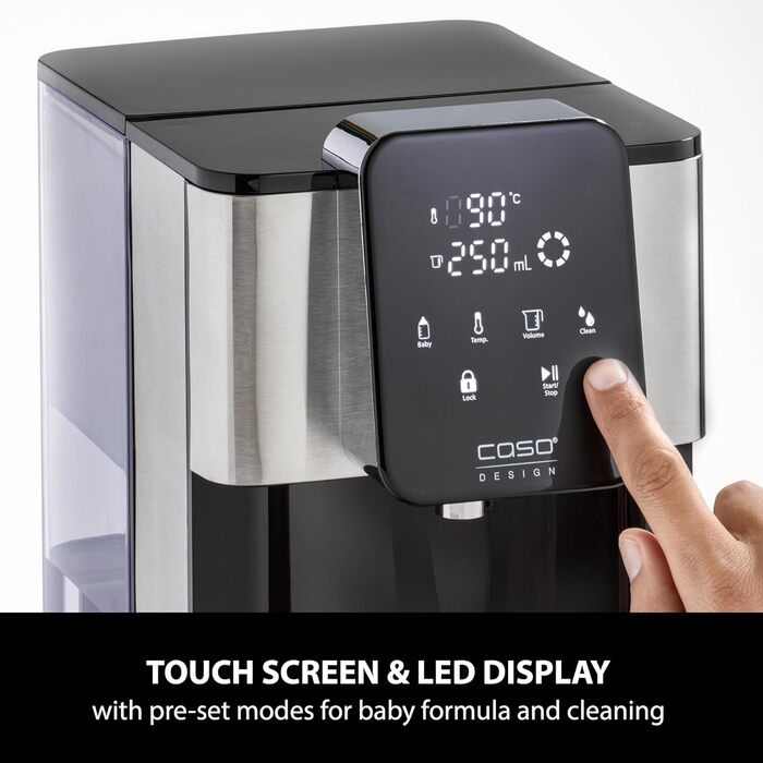 Турбодиспенсер гарячої води, гаряча вода за кілька секунд (40-100C), 2600 Вт, дуже великий 4-літровий резервуар для води, кнопка прямого вибору дитячого харчування (37C), енергозберігаючий одинарний, 1660 -