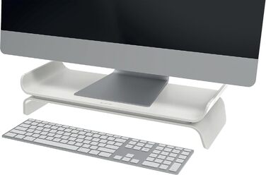Регульована підставка для монітора, сіро-біла, 65040085. Підвищення монітора з двома рівнями регулювання для підтримки правильної постави.