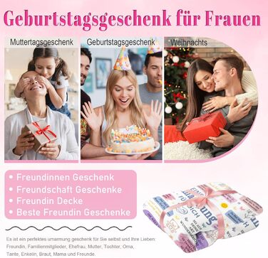 Подарунки для найкращої подруги/друзі, плед 150 x 200 см - Персоналізований плед для обіймів, подарунки на день народження для дівчини/дівчини, подарунок для дружби для жінки/сестри/колеги на Різдво 150x200 см