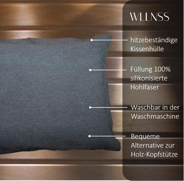 Подушка для сауни 25 x 35 см, яку можна прати, термостійка, виготовлена в ЄС, подушка для голови як опора для шиї - швидковисихаюча подушка, найкраща гігієна сауни - аксесуар для підголівника в сауні