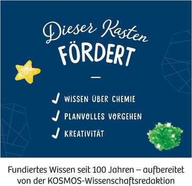 Вирощування кристалів - Вирощування захопливих кристалів - Повний набір, блискучі кристали, скриня зі скарбами, прикраса, набір для експериментів - для дітей віком 10-14 років, 645601