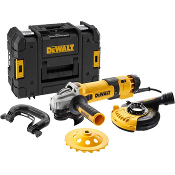 Кутова шліфувальна машина Dewalt DWE4257KT (1500 Вт, діаметр круга 125 мм, частота обертання на холостому ходу 2800-10 000 хв-1, M
