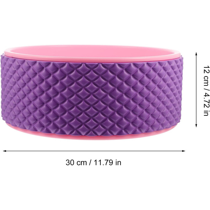 Колесо для йоги Mikinona з пластику для фітнесу та пілатесу, валик для спини з масажними виступами, нековзне колесо для прогинів назад для тренувань з йоги та розкриття хребта, підходить для початківців, рожевий