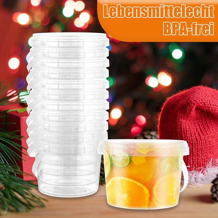 Набір із 30 предметів багаторазових пластикових контейнерів з кришками, 500 мл/17 унцій. Ці контейнери для делікатесів, пластикові стаканчики та пластикові коробки підходять для їжі, супів та фруктів. Герметичні.