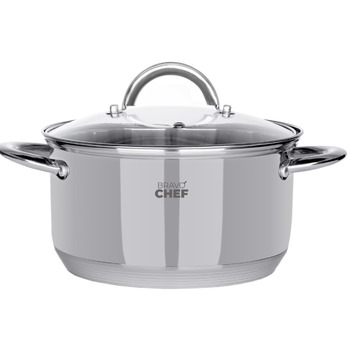 Каструля Bravo Chef 18 см (2.6 л) з кришкою (6720868) Каструля Bravo Chef 18 см (2.6 л) з кришкою (6720868)